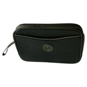 Mens A. Testoni Black Leather Clutch Pouch Bag